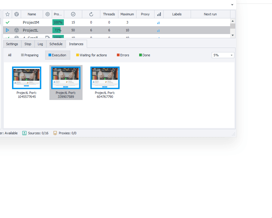 Opening instance