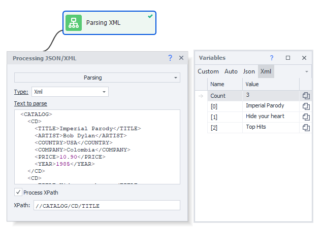Example with XML