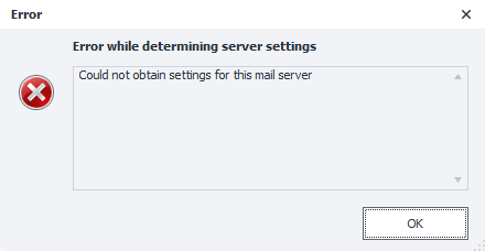 Error window